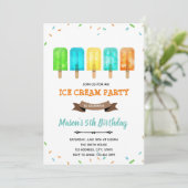 Invitation thème glace popsicle garçon (Debout devant)