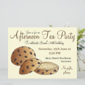 Invitation Thème goûter Party Shower Gâteaux britanniques Tea (Debout devant)