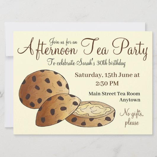 Invitation Thème goûter Party Shower Gâteaux britanniques Tea (Devant)