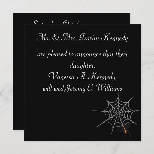 Invitation Thème Halloween "Désir Webbed" (Devant / Derrière)