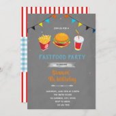 Invitation thème Hamburger (Devant / Derrière)