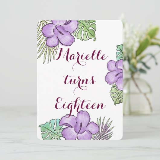 Invitation Thème Hawaiin (Debout devant)