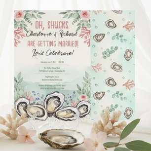 Invitation Thème Huître Côtière pour Mariage Couple Shower