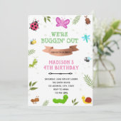 Invitation Thème insecte de la fille  (Debout devant)