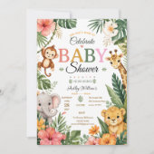 Invitation Thème jungle Baby shower (Devant)