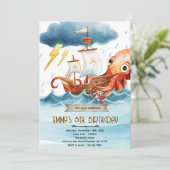 Invitation thème kraken pieuvre (Debout devant)