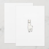 Invitation Thème lama mignon (Devant / Derrière)