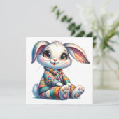 Invitation Thème Lapin de Pâques Précieux (Debout devant)