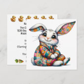 Invitation Thème Lapin de Pâques Précieux (Devant / Derrière)