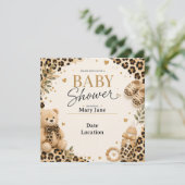 Invitation Thème léopard pour Baby Shower (Debout devant)