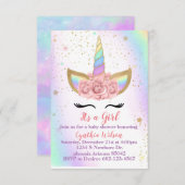 Invitation Thème Licorne (Devant / Derrière)