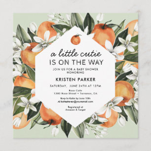 Invitation Thème Little Cutie Baby shower neutre pour les fem