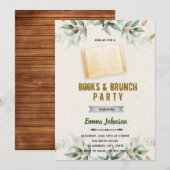 Invitation thème livre de feuilles de verdure (Devant / Derrière)
