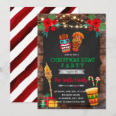 Invitation thème luau de Noël (Devant / Derrière)
