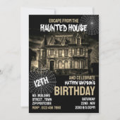 Invitation Thème Maison hantée, Salle d'évasion, Anniversaire (Devant)