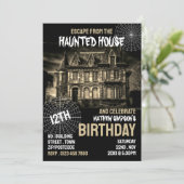 Invitation Thème Maison hantée, Salle d'évasion, Anniversaire (Debout devant)