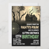 Invitation Thème Maison hantée, Salle d'évasion, Anniversaire (Devant)