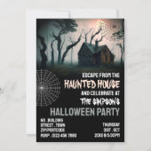 Invitation Thème Maison hantée, Salle d'évasion, Fête d'Hallo (Devant)