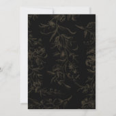 Invitation Thème Mariage Cravate noire Vintage Gold Damask (Dos)