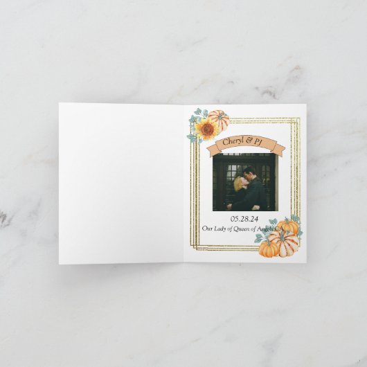 Invitation Thème mariage de automne (Intérieur)