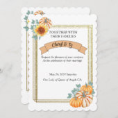 Invitation Thème mariage de automne (Devant / Derrière)