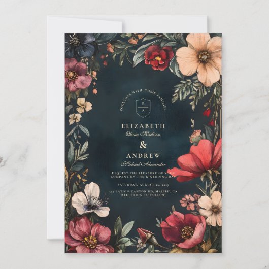 Invitation Thème Mariage de Dark Romance (Devant)