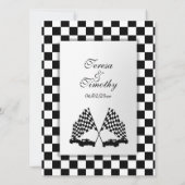 Invitation Thème Mariage de voiture de course (Dos)
