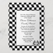 Invitation Thème Mariage de voiture de course (Devant / Derrière)