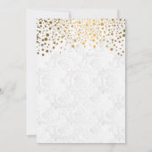 Invitation Thème Mariage des points Confetti Gold élégant (Dos)