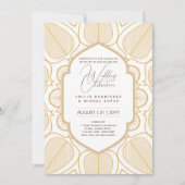 Invitation Thème Mariage d'or blanc Ornate Elegant Classy (Devant)