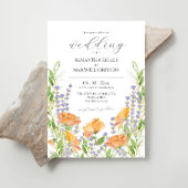 Invitation Thème Mariage fleur sauvage Aquarelle Boho Fleurs