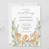 Invitation Thème Mariage fleur sauvage Aquarelle Boho Fleurs (Devant)