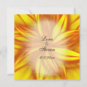 Invitation thème mariage floral feu (Dos)