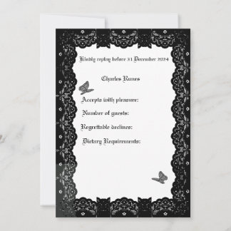 Invitation Thème Mariage gothique RSVP