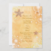 Invitation Thème mariage plage fête d'anniversaire corail (Dos)