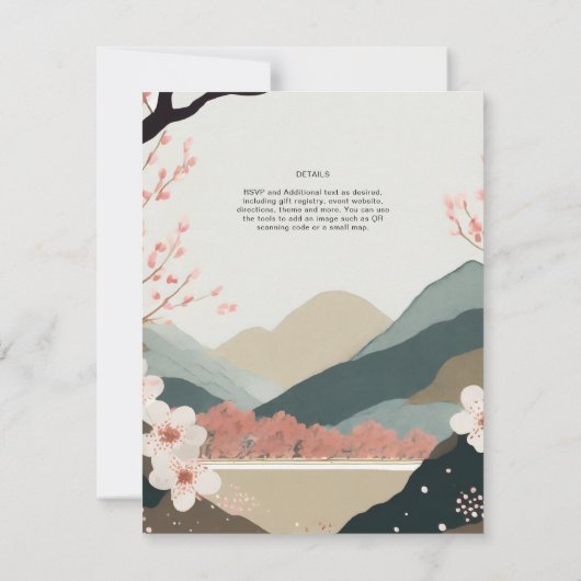 Invitation Thème Mariage scandinave Japandi Tons Terre (Dos)