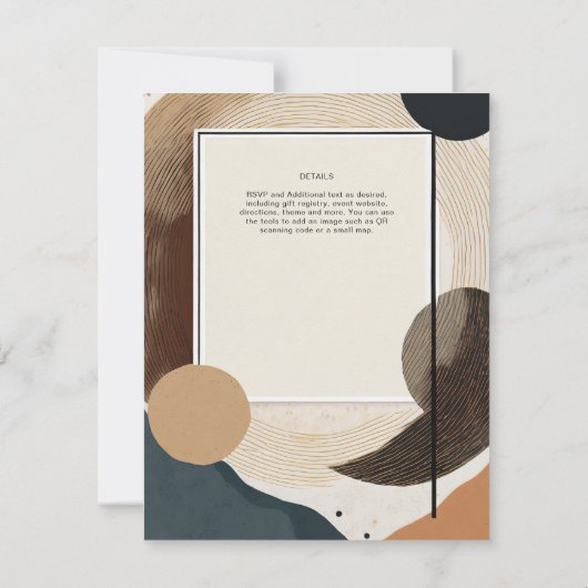 Invitation Thème Mariage scandinave Japandi Tons Terre (Dos)