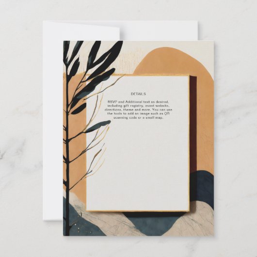 Invitation Thème Mariage scandinave Japandi Tons Terre (Dos)