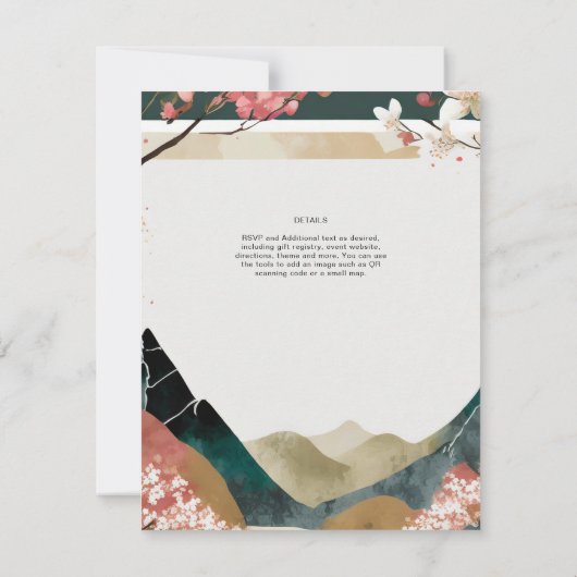 Invitation Thème Mariage scandinave Japandi Tons Terre (Dos)