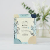 Invitation Thème Mariage scandinave japonais Aqua Blues (Debout devant)