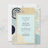 Invitation Thème Mariage scandinave japonais Aqua Blues (Devant)