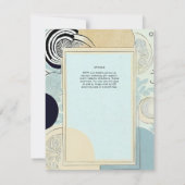 Invitation Thème Mariage scandinave japonais Aqua Blues (Dos)