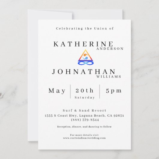 Invitation Thème Mariage Twin Flame (Devant)