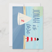 Invitation Thème marin, bateau, phare, fête d'anniversaire bl (Devant)