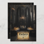 Invitation *~* Thème médiéval AP88 Château Anniversaire (Devant / Derrière)