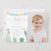 Invitation Thème mexicain 3ème anniversaire fête Trois esta P (Devant)