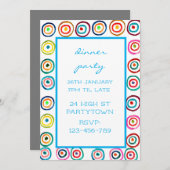 Invitation Thème moderne coloré thème motif design (Devant / Derrière)