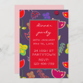 Invitation Thème moderne coloré thème motif design (Devant / Derrière)