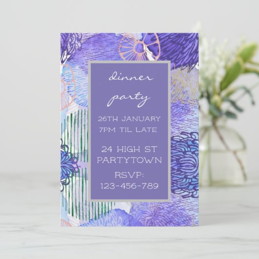 Invitation Thème moderne coloré thème motif design (Debout devant)