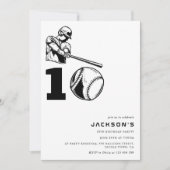 Invitation Thème Moderne de Baseball pour Garçon de 10 Ans (Devant)